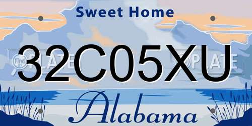 32C05XU Alabama License Plate