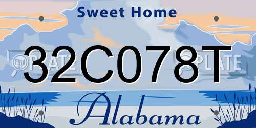 32C078T Alabama License Plate
