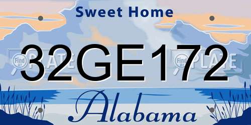 32GE172 Alabama License Plate