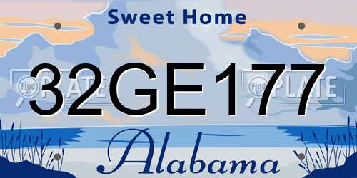 32GE177 Alabama License Plate