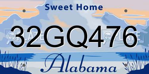 32GQ476 Alabama License Plate