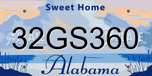 32GS360 Alabama License Plate