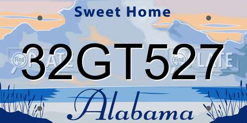 32GT527 Alabama License Plate