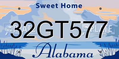 32GT577 Alabama License Plate