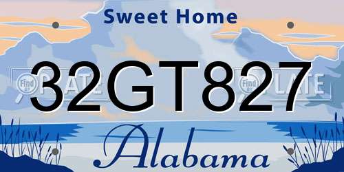 32GT827 Alabama License Plate