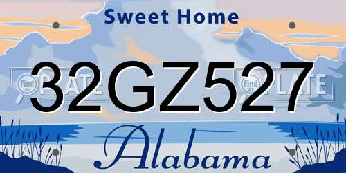 32GZ527 Alabama License Plate