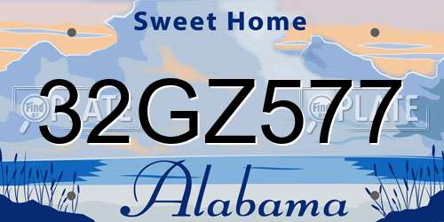 32GZ577 Alabama License Plate