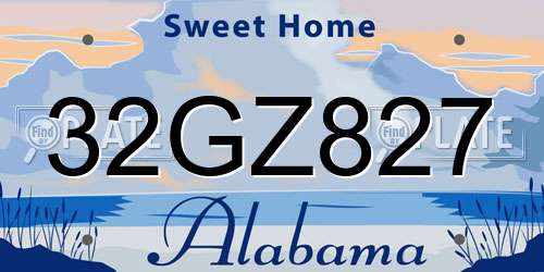 32GZ827 Alabama License Plate