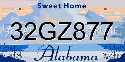 32GZ877 Alabama License Plate