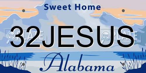 32JESUS Alabama License Plate