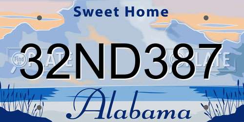 32ND387 Alabama License Plate