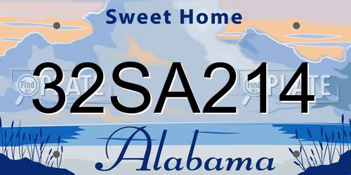 32SA214 Alabama License Plate