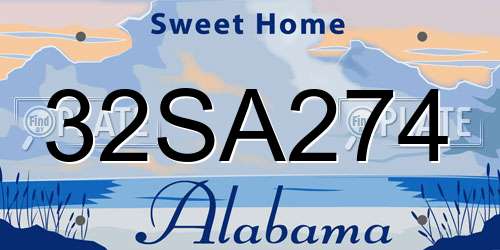 32SA274 Alabama License Plate