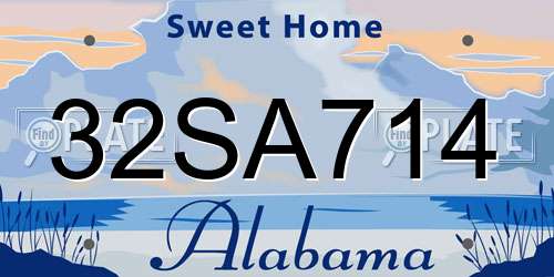 32SA714 Alabama License Plate