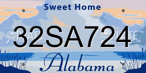 32SA724 Alabama License Plate