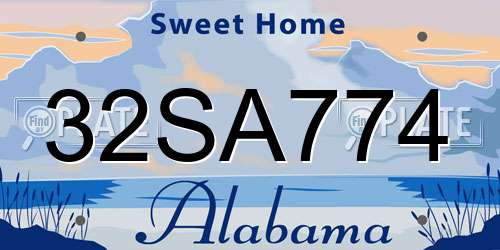 32SA774 Alabama License Plate