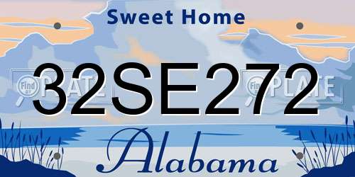32SE272 Alabama License Plate