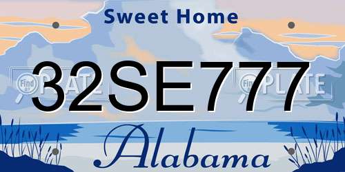 32SE777 Alabama License Plate