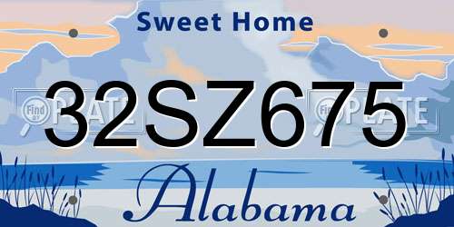 32SZ675 Alabama License Plate