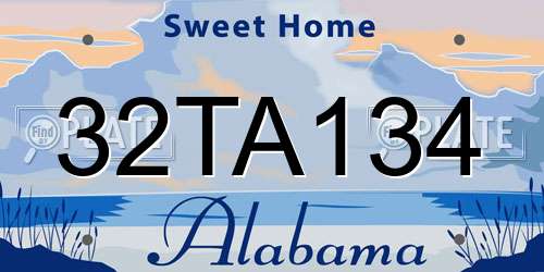 32TA134 Alabama License Plate