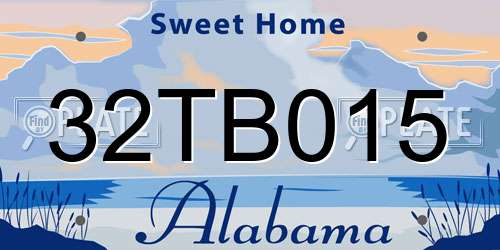 32TB015 Alabama License Plate