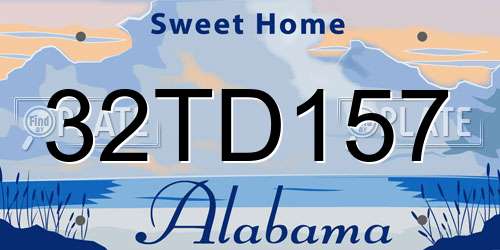32TD157 Alabama License Plate