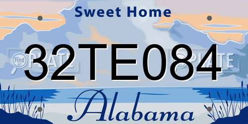 32TE084 Alabama License Plate
