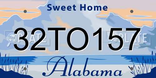 32TO157 Alabama License Plate