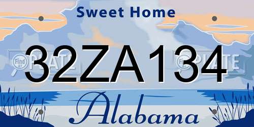 32ZA134 Alabama License Plate