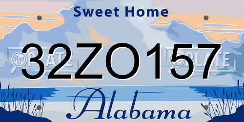 32ZO157 Alabama License Plate