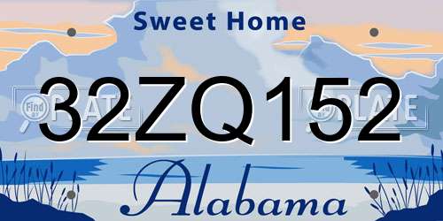 32ZQ152 Alabama License Plate