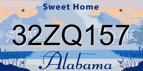 32ZQ157 Alabama License Plate