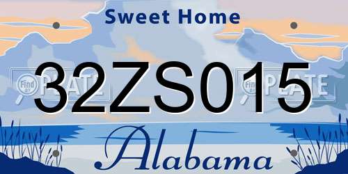 32ZS015 Alabama License Plate