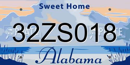 32ZS018 Alabama License Plate