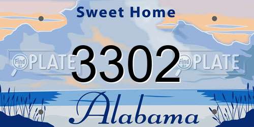 3302 Alabama License Plate