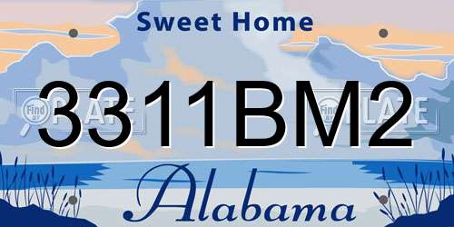 3311BM2 Alabama License Plate