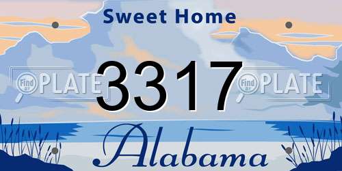 3317 Alabama License Plate