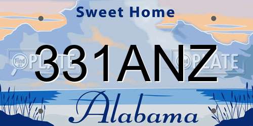 331ANZ Alabama License Plate