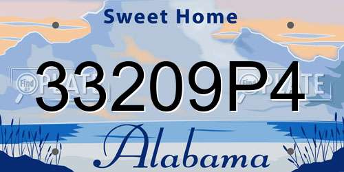 33209P4 Alabama License Plate