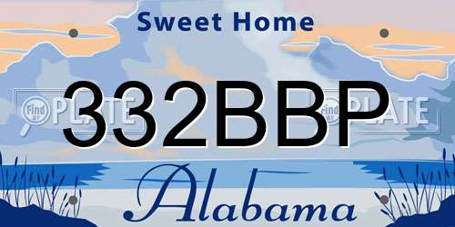 332BBP Alabama License Plate