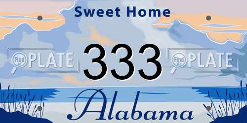 333 Alabama License Plate