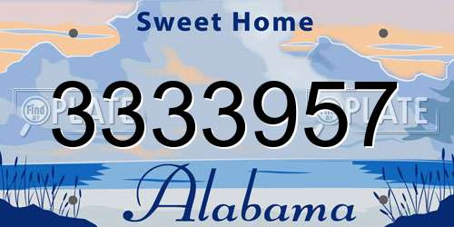 3333957 Alabama License Plate