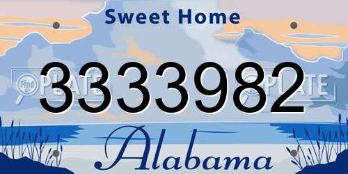 3333982 Alabama License Plate