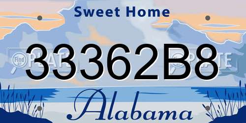 33362B8 Alabama License Plate