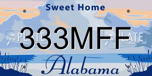 333MFF Alabama License Plate