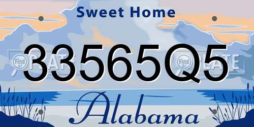 33565Q5 Alabama License Plate