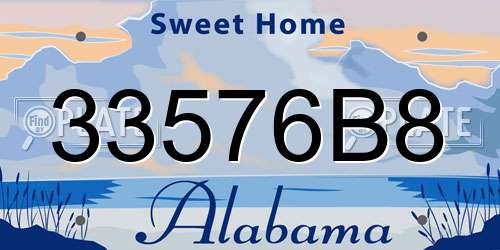 33576B8 Alabama License Plate