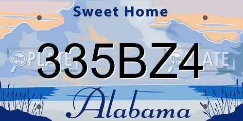 335BZ4 Alabama License Plate