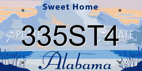 335ST4 Alabama License Plate