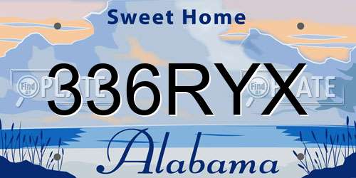 336RYX Alabama License Plate
